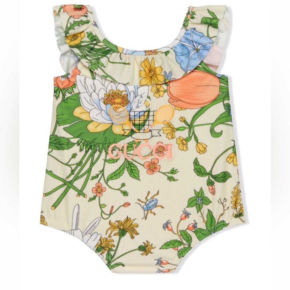 Gucci Kids Tennis floral print swimsuit Sold Out size 2 years
